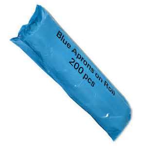 Blue Disposable Polythene Aprons on a Roll - 200 per roll